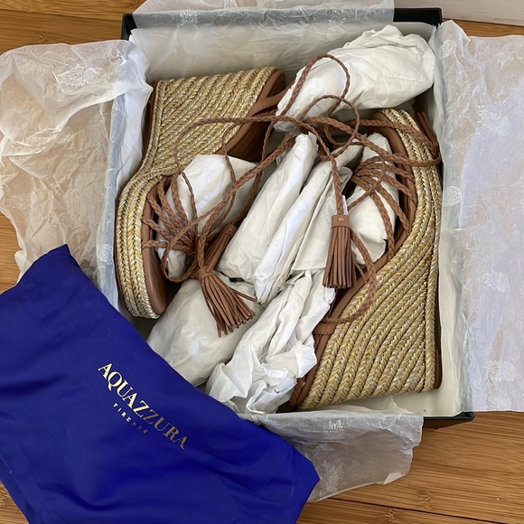 Aquazzura Savannah nude wedge espadrilles 85 38 - Picture 11 of 11